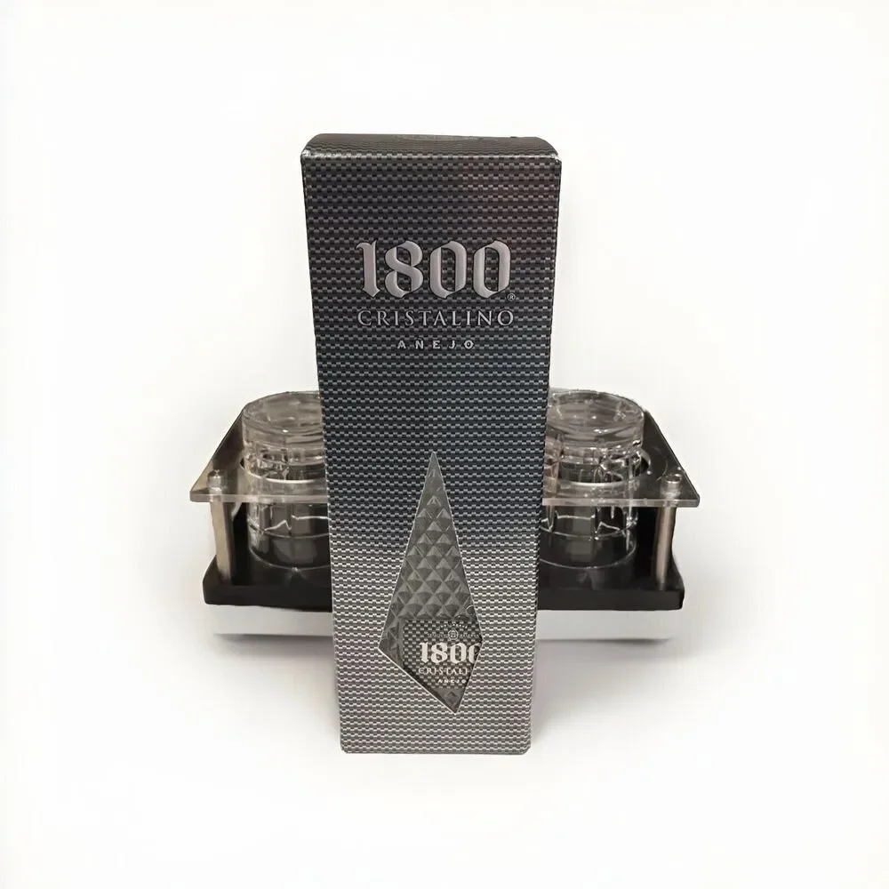 1800 in the box empty Cristalino Anejo empty bottle